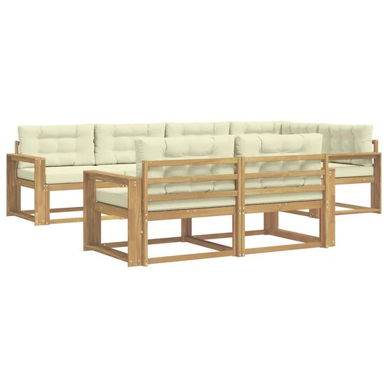 Ensemble de canapés d'extérieur 6 pc blanc et crème polyester