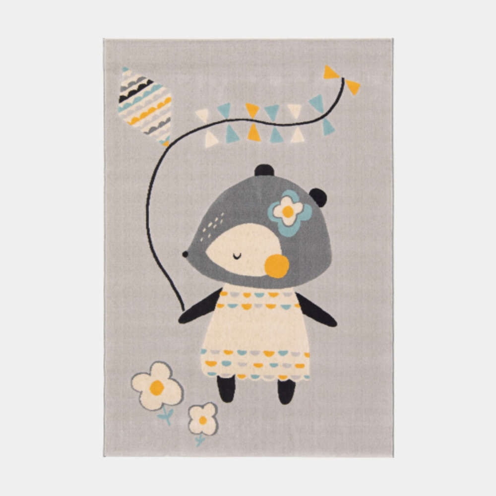 Tapis chambre d'enfant - lily fox - gris - 120 x 170 cm