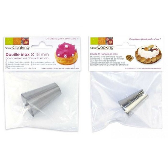Duo de douilles pâtissières - choux 18 mm et st honoré