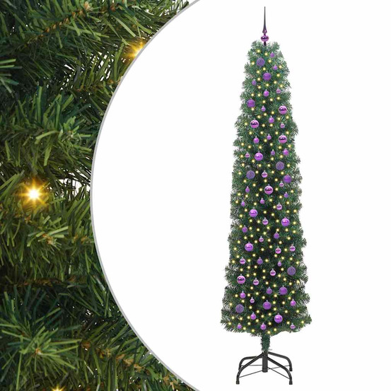 Sapin de noël artificiel vert 240 cm pvc et acier et plastique