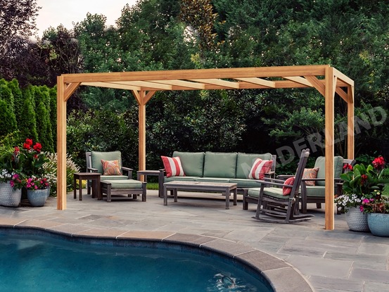 Pergola en bois autoportante - modèle alicante - 700 x 300 cm