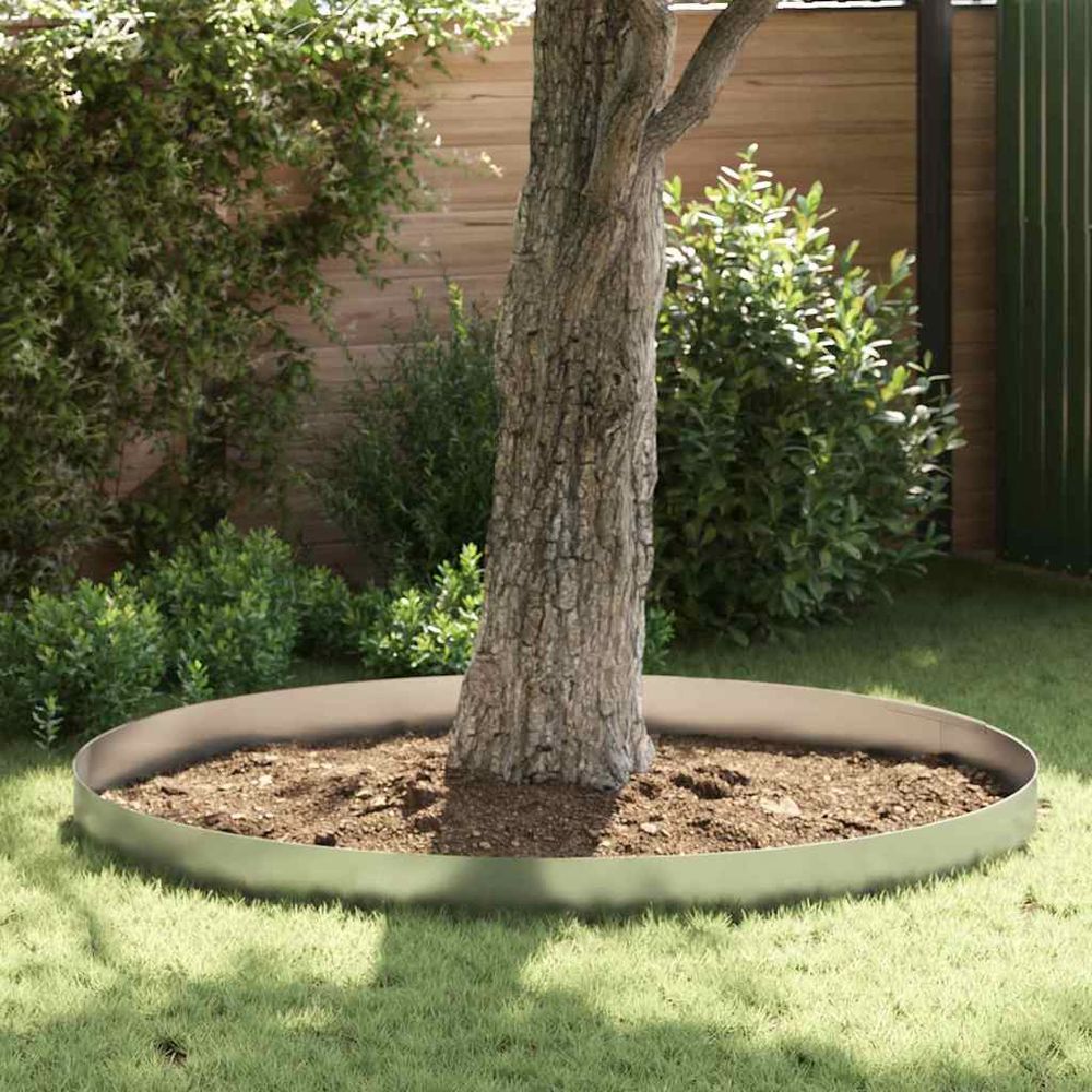 Bordure jardin acier galvanisé délimitation flexible pelouse 450x20cm argent