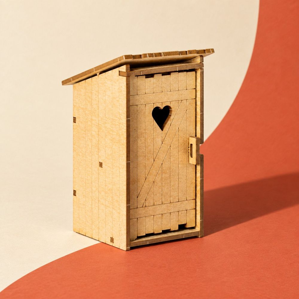 Maquette de toilettes sèches miniatures en bois à assembler | éco-trône