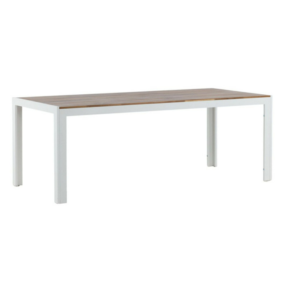 Table de jardin en bois acacia 200cm naturel & blanc
