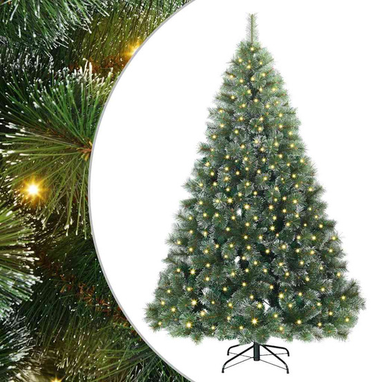 Sapin de noël artificiel avec 300 led vert 240 cm pe et pvc