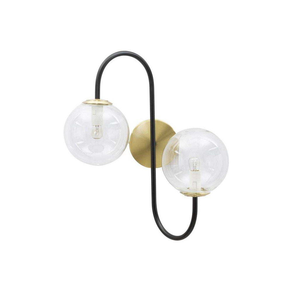 Applique murale en métal et verre black 36 x 24 x 45 cm