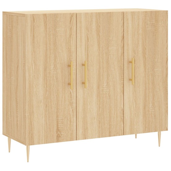 Buffet bahut commode armoire meuble de rangement organisateur cuisine salle de séjour salon sonoma 90 x 34 x 80 cm bois d'ing