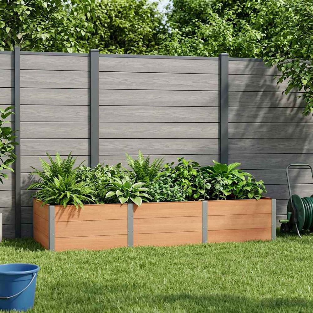 Jardinière surélevée wpc aluminium culture légumes fleurs 300x100x54cm marron