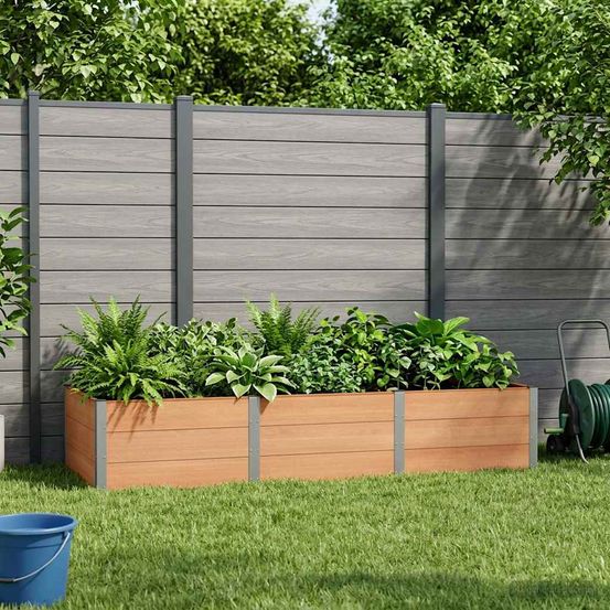 Jardinière surélevée wpc aluminium culture légumes fleurs 300x100x54cm marron