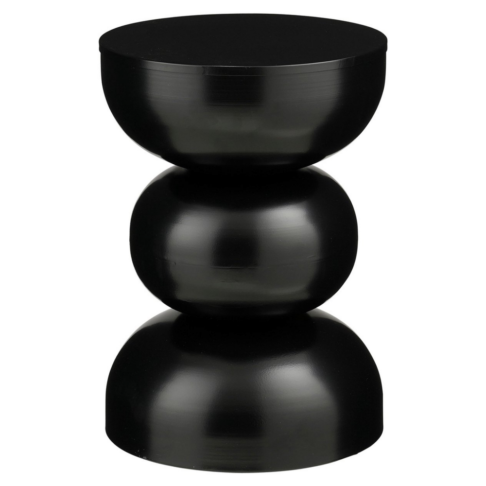 Mica decorations luna table d’appoint ronde h46 ø32 cm – table basse en métal – compacte et décorative – noir