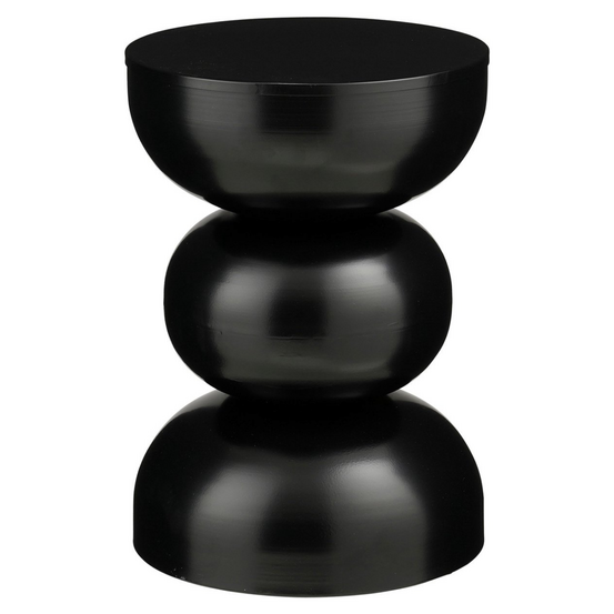 Mica decorations luna table d’appoint ronde h46 ø32 cm – table basse en métal – compacte et décorative – noir