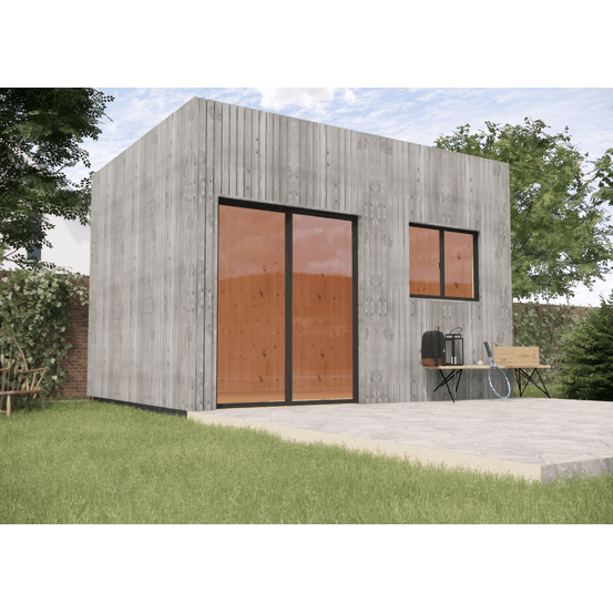 Studio de jardin bien isolé en bois 4,4 x 3,5 x 3,2 m / isolation re2020