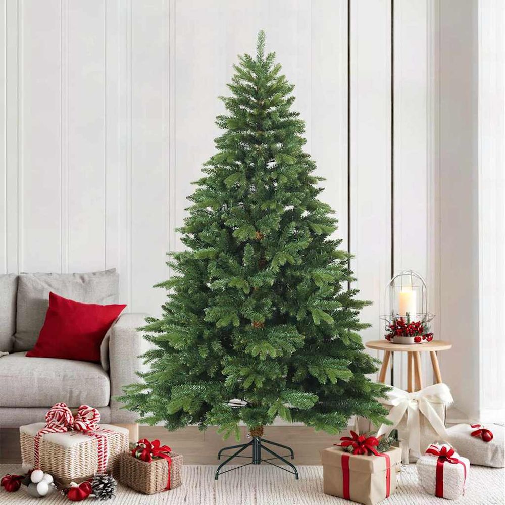 Grand sapin de noël artificiel réaliste en pvc pour fêtes vert 210 cm