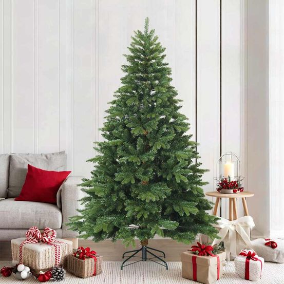 Grand sapin de noël artificiel réaliste en pvc pour fêtes vert 210 cm