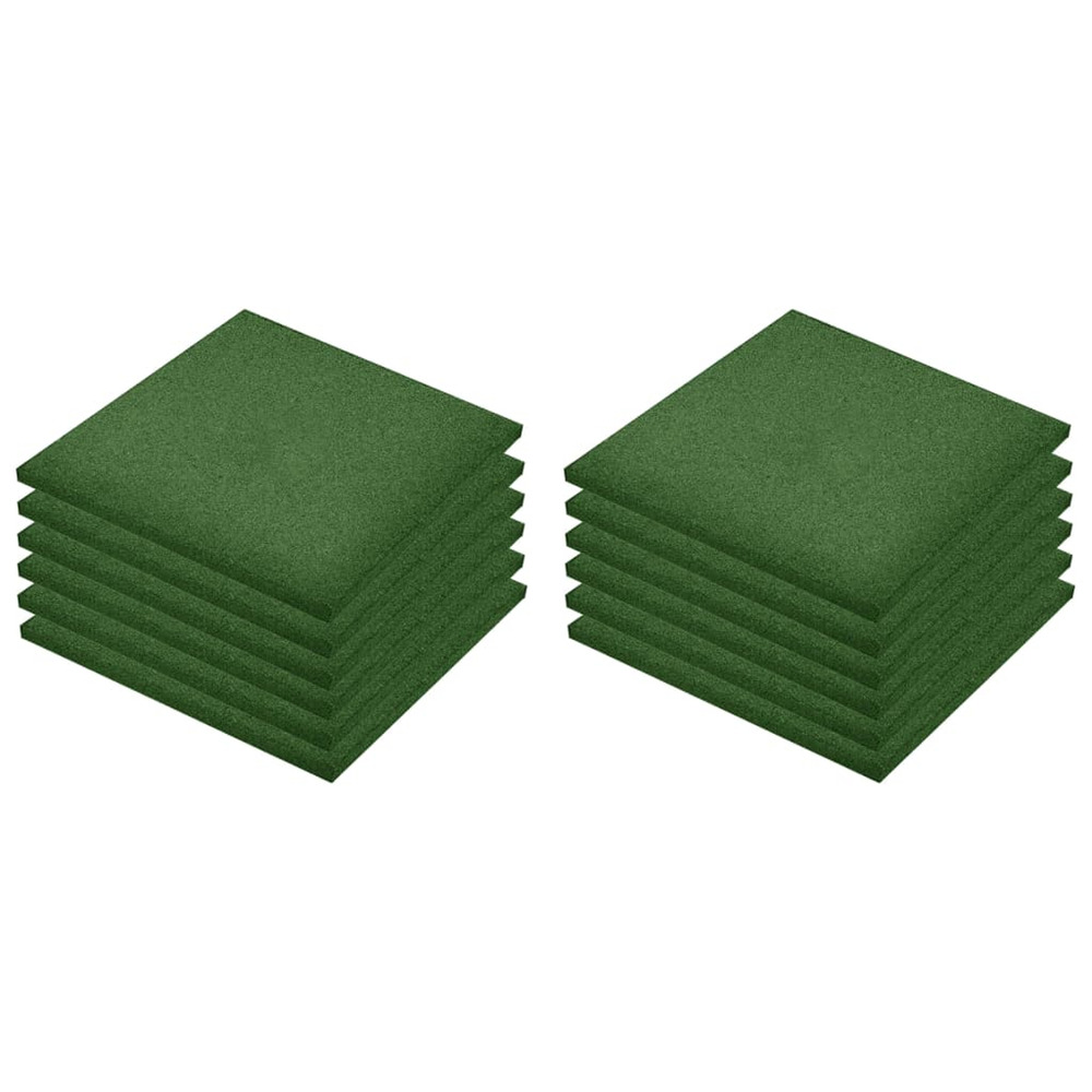 Carreaux de protection antichoc 12pcs caoutchouc 50x50x3cm vert