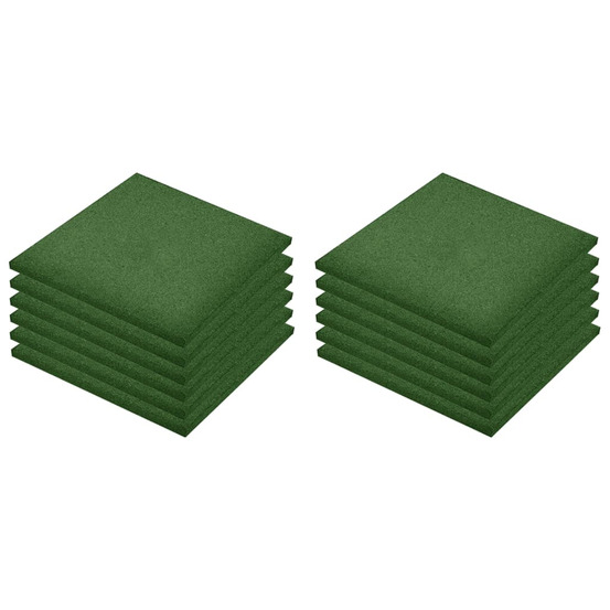Carreaux de protection antichoc 12pcs caoutchouc 50x50x3cm vert