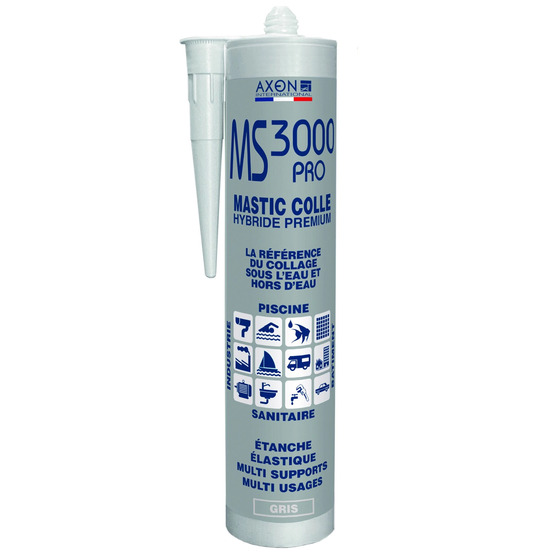 Mastic colle hybride universel gris c/12 - ms3000gris