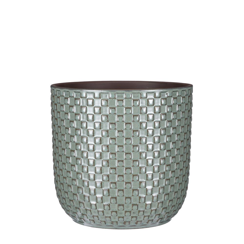 Mica decorations daan pot de fleurs - h20,5 x ø21,5 cm - vert