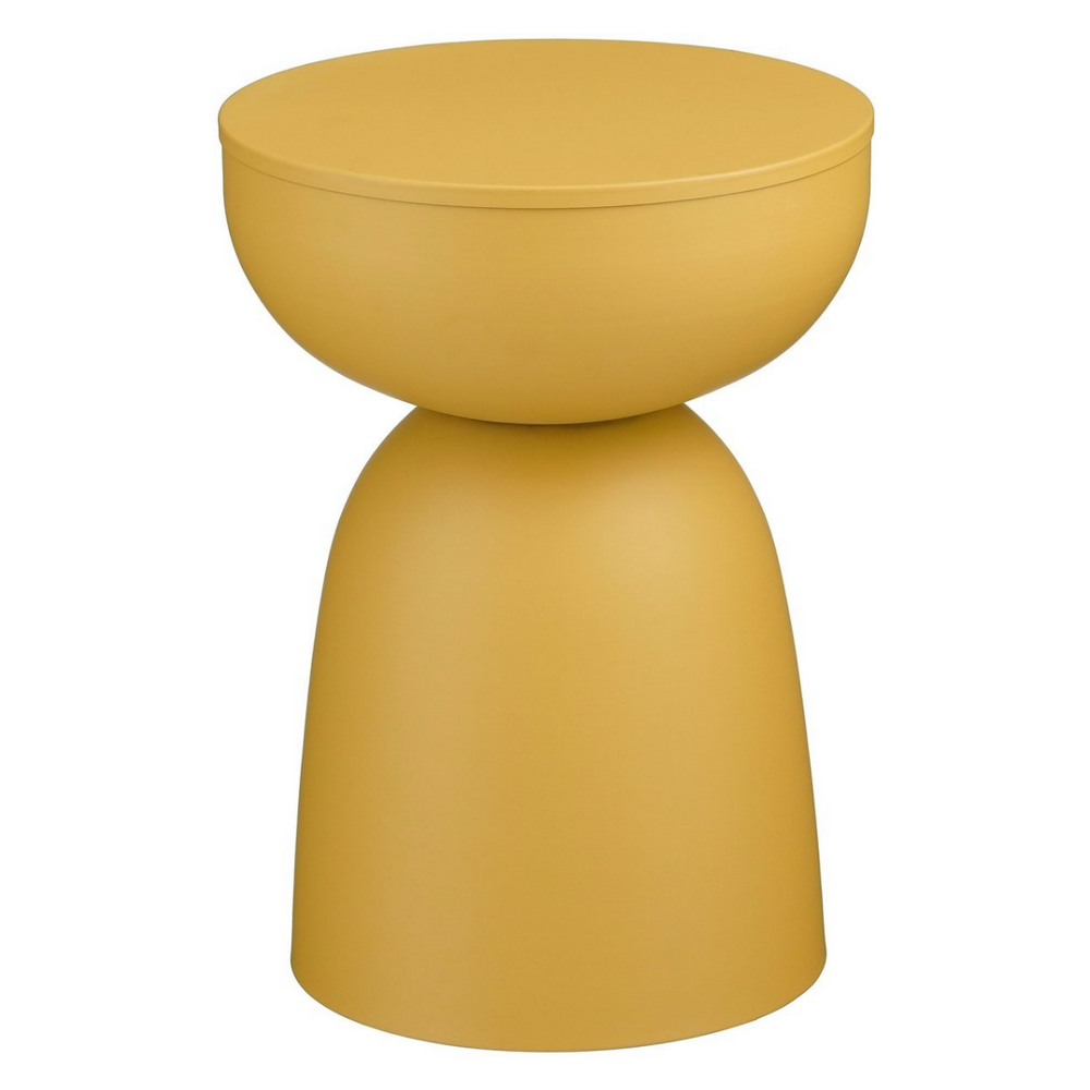 Mica decorations elliot table d’appoint ronde h45 ø32 cm – table basse compacte en métal thermolaqué – jaune ocre