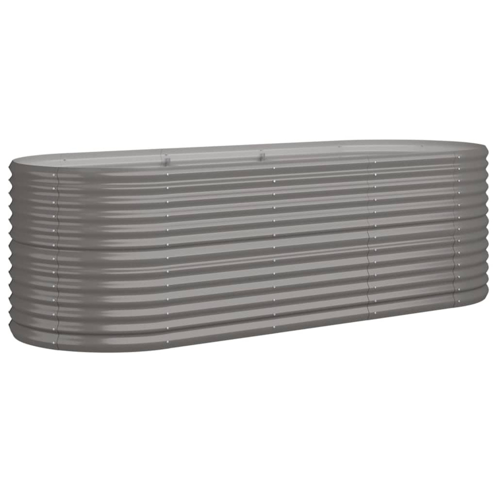 Lit surélevé de jardin acier galvanisé 224x80x68 cm gris
