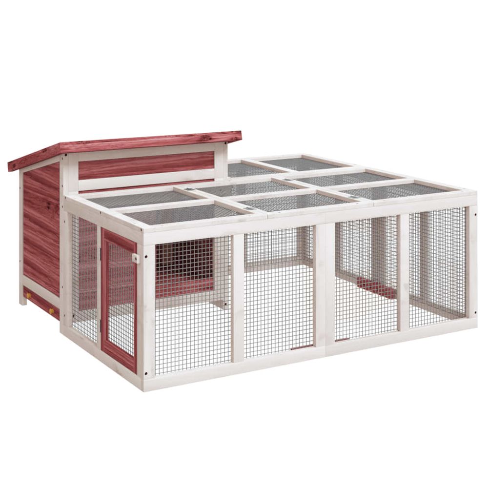 Clapier moka 144x123x67,5 cm bois de pin massif