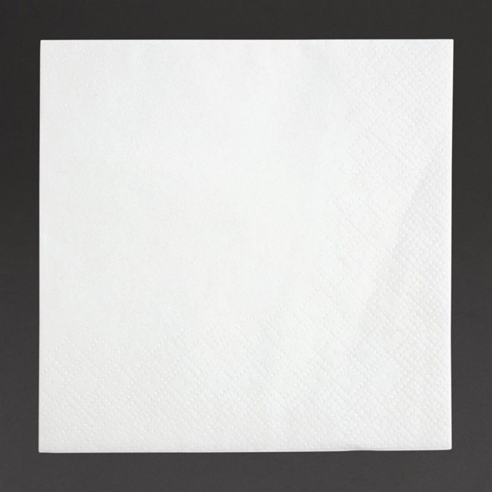 Serviettes cocktail 2 plis format 1/4 recyclable 240mm blanches - lot de 4000 - fiesta