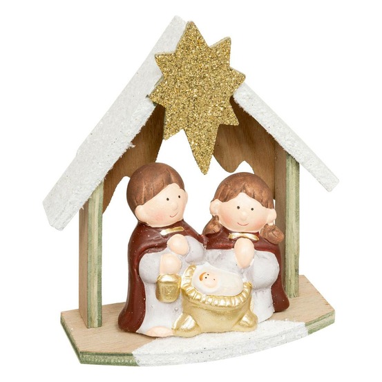 Déco nativité h.15cm grès