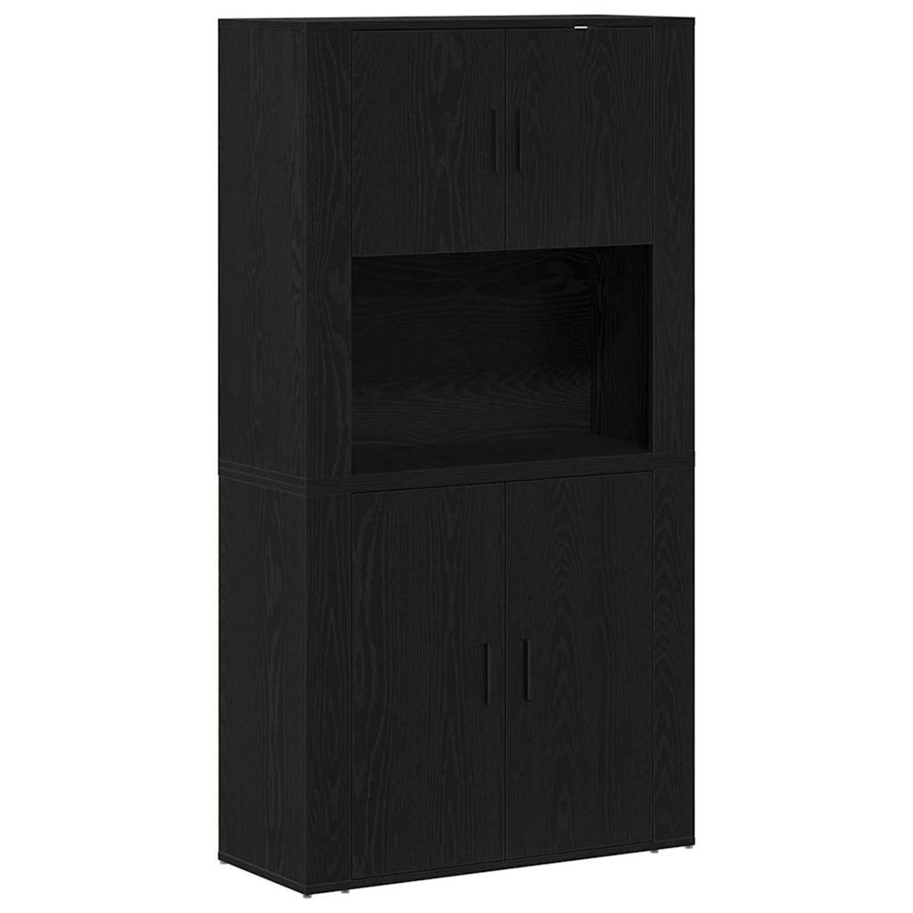 Haut armoire chêne noir 80 x 33 x 150 cm bois d'ingénierie