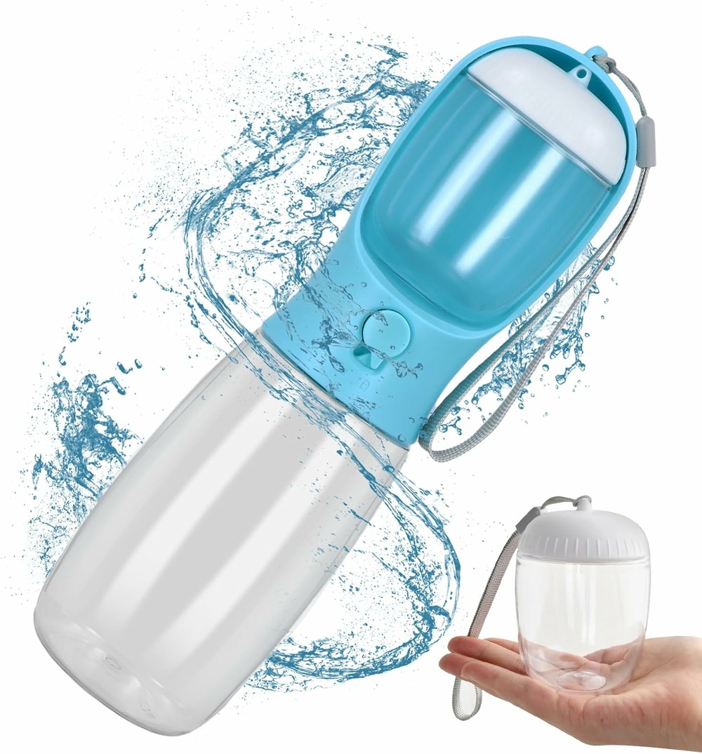Bouteille d'eau de 550 ml pour chien gourde pour chat avec 100g récipient de nourriture