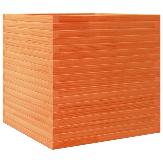 Jardinière cire marron 70x70x68,5 cm bois de pin massif