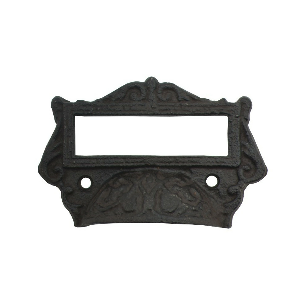 Porte prénom mural en fonte marron 11 x 7.5 x 3 cm