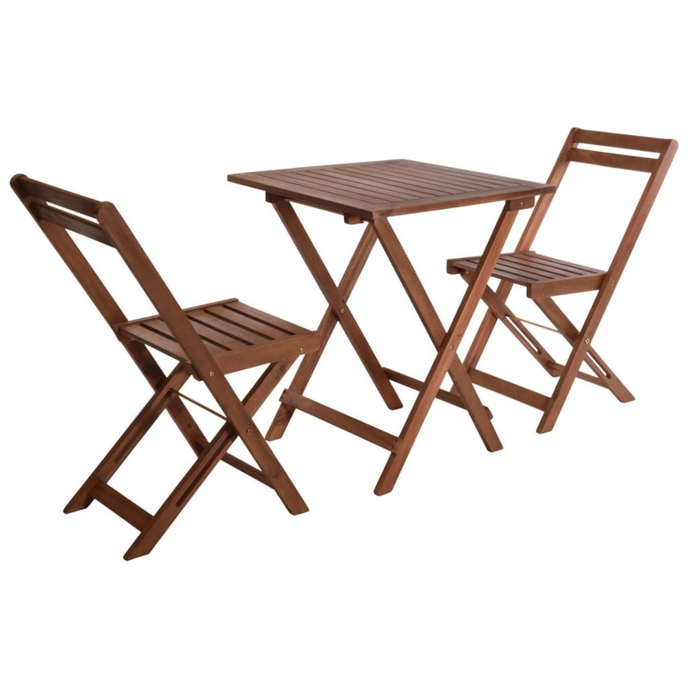 Ensemble de bistro de jardin 3 pcs bois