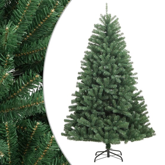 Sapin de noël artificiel à charnières avec support vert 240 cm