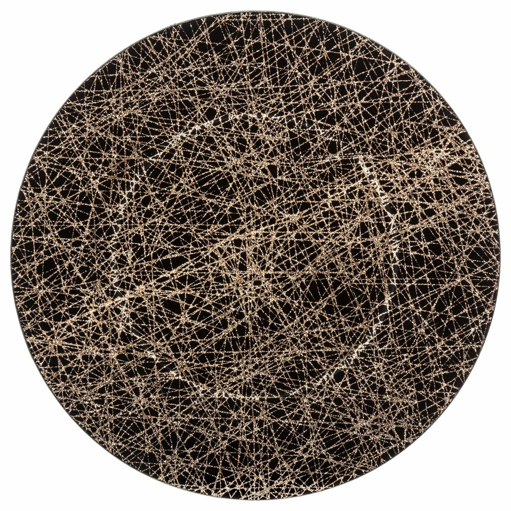 Lot de 12 assiettes de présentation lignes - noir et or