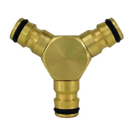 Raccord y en laiton 3 voies - connecteur rapide pour tuyau d'arrosage