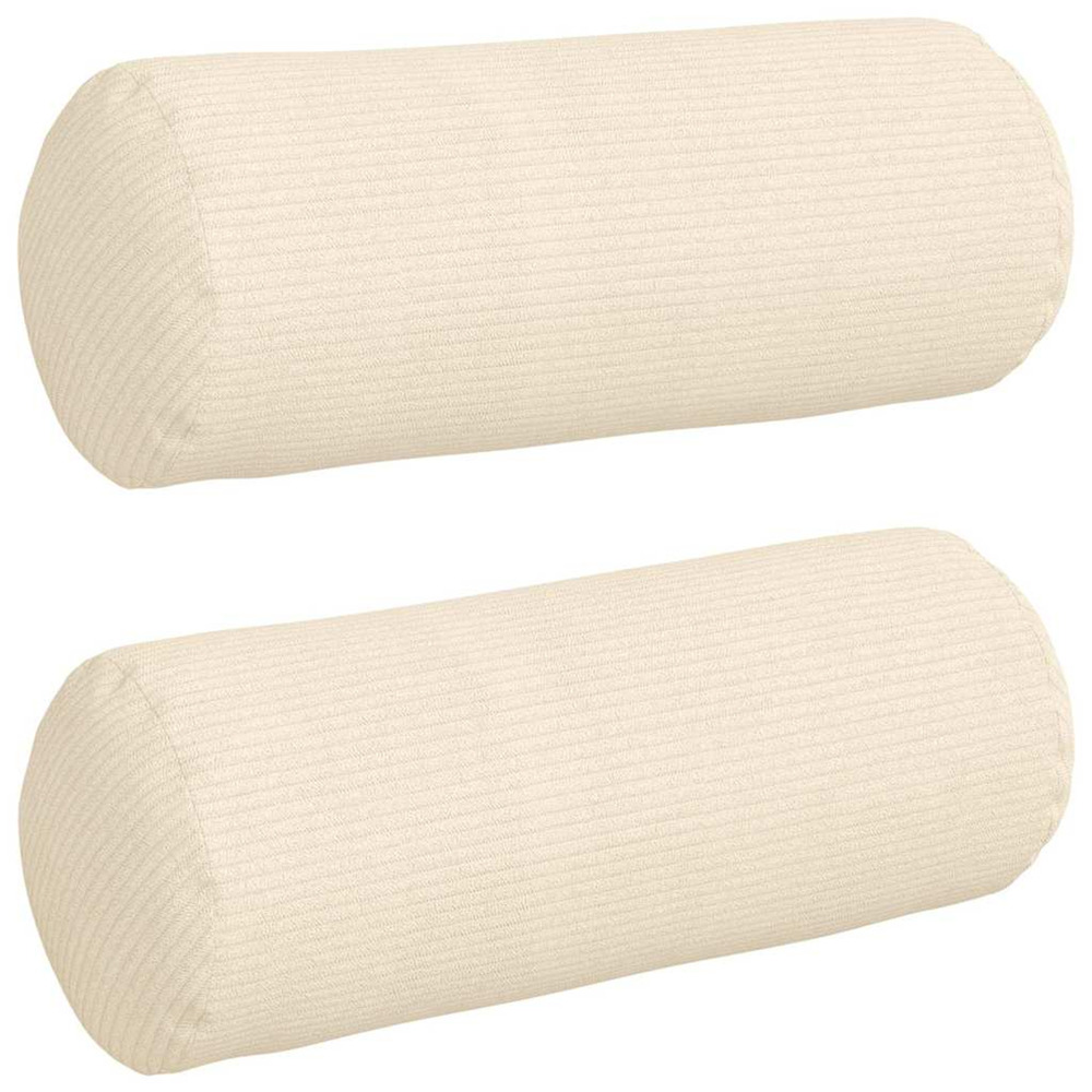 Coussins d'accent 2 pcs crème ø 15 x 40 cm