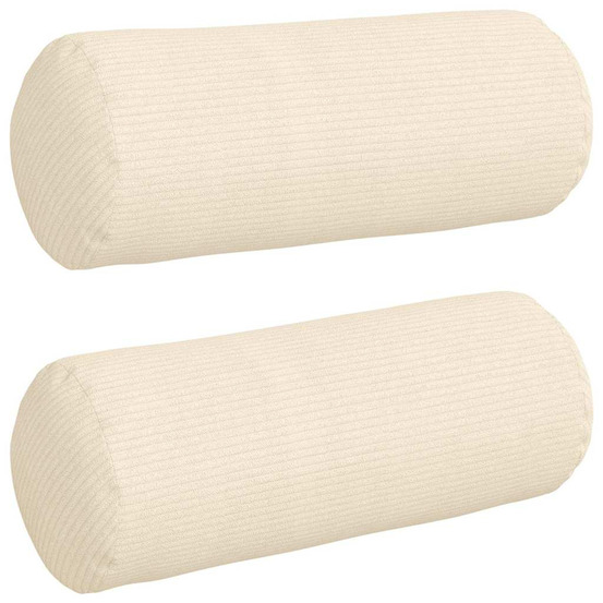 Coussins d'accent 2 pcs crème ø 15 x 40 cm