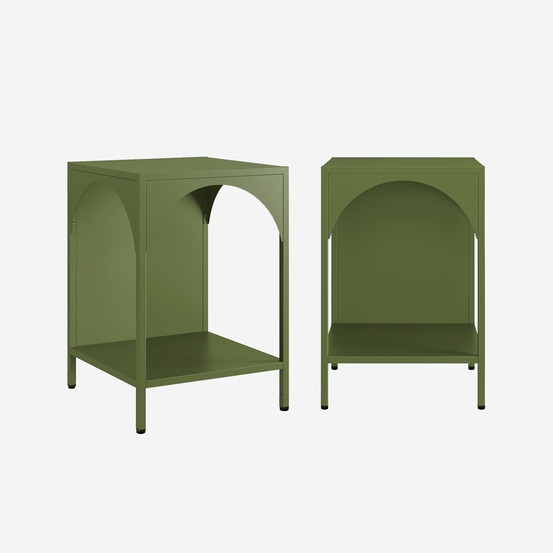 Table de chevet, table d'appoint industrielle métal (lot de 2)