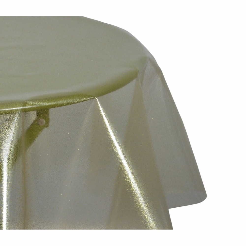 Nappe en toile cirée ronde cristal - diam. 135 cm - or