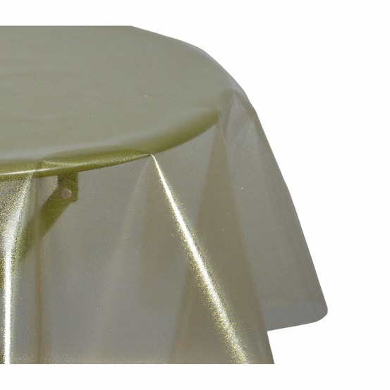 Nappe en toile cirée ronde cristal - diam. 135 cm - or