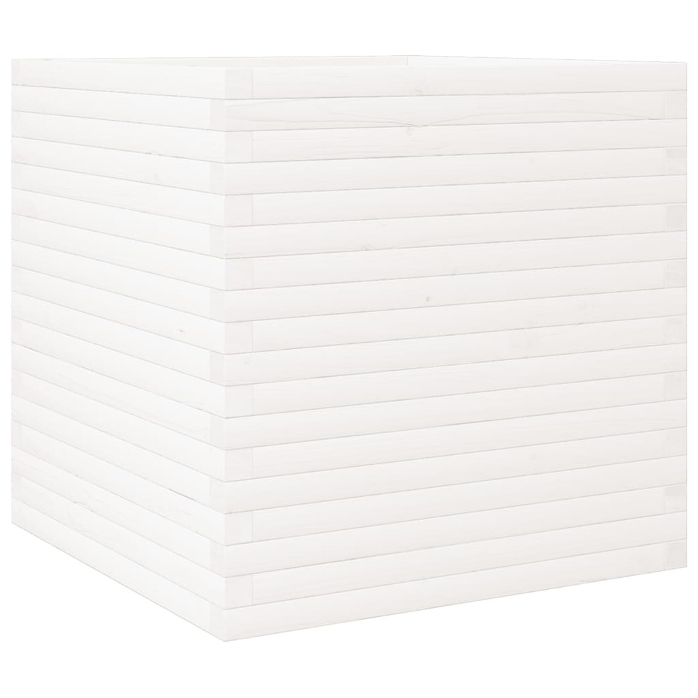 Jardinière blanc 70x70x68,5 cm bois de pin massif