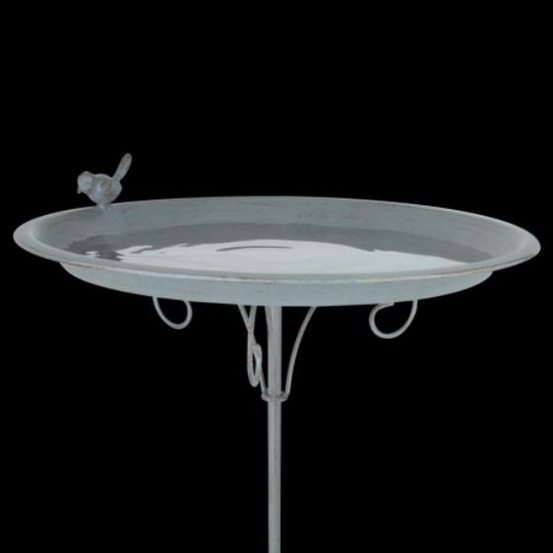 Abreuvoir ou bain pour oiseaux sur pied en métal