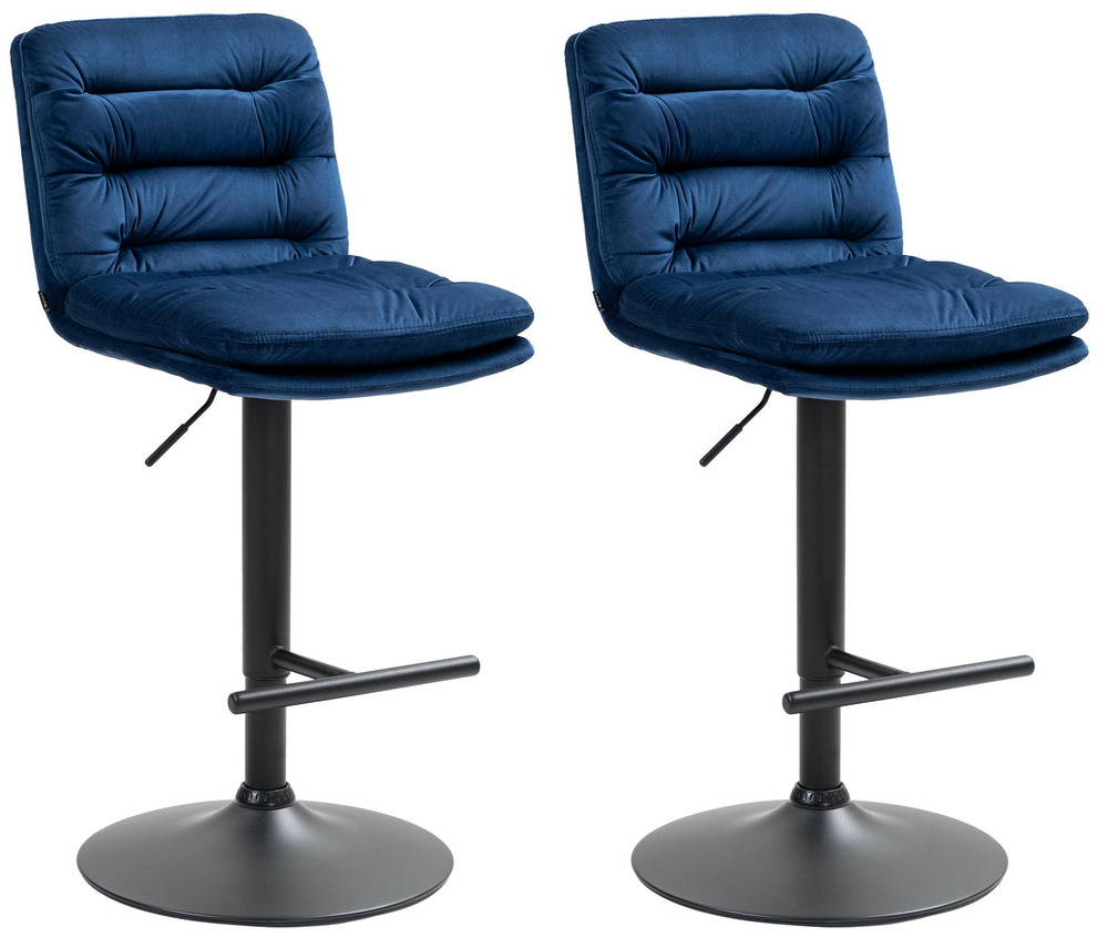 Lot de 2 tabourets de bar damar velours noir