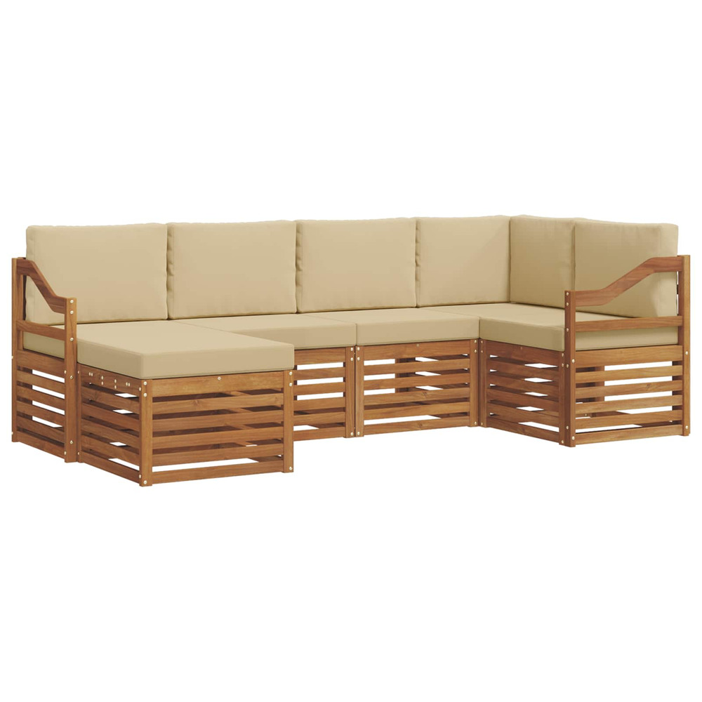 Ensembles de canapés avec coussin 6 pcs naturel et beige