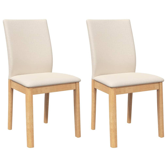 Chaises à manger coussins 2 pcs bois massif caoutchouc