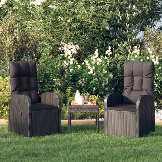 Chaises de jardin inclinables coussins lot de 2 résine tressée