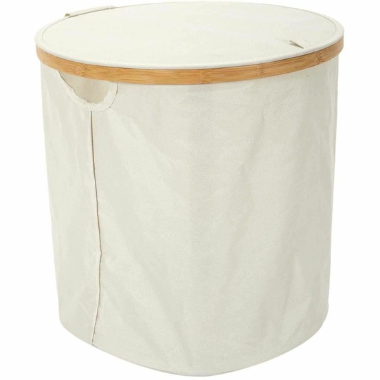 Panier de rangement rond en tissu et bambou