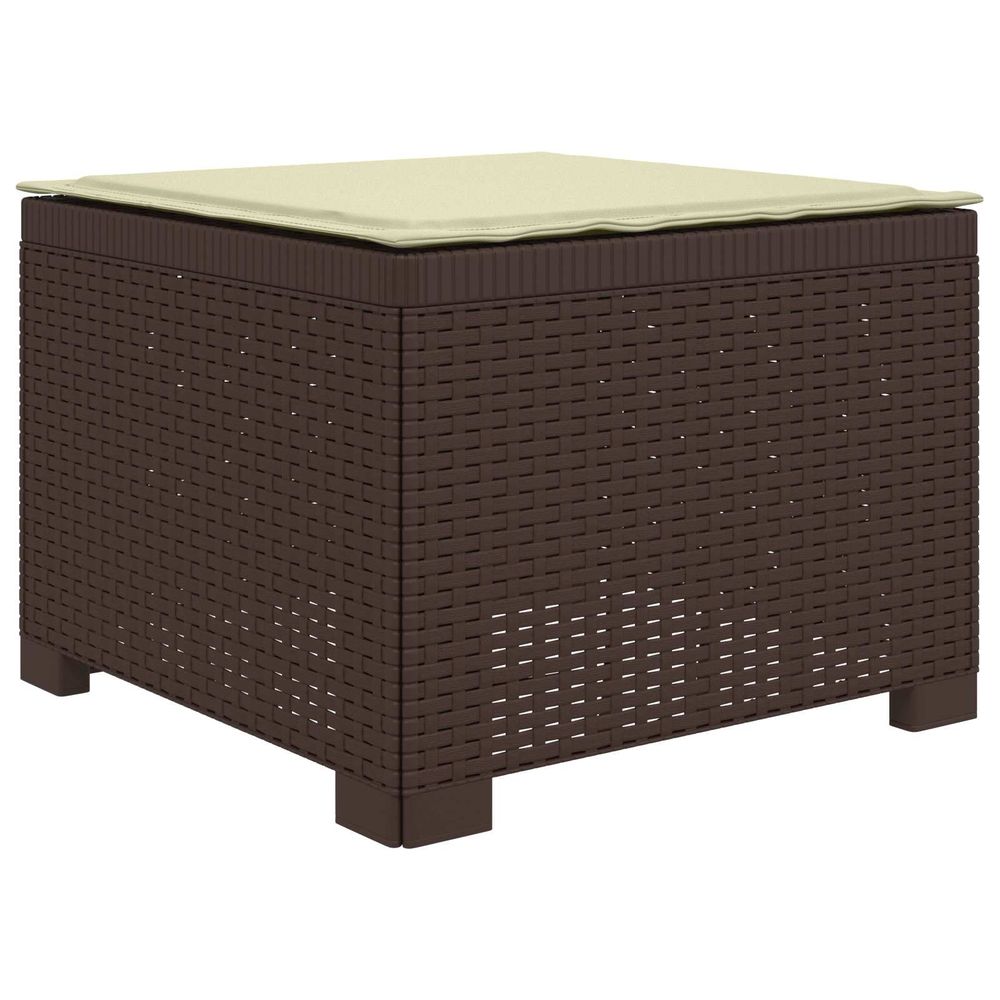 Canapé de jardin 1 place avec coussin look rotin pp marron
