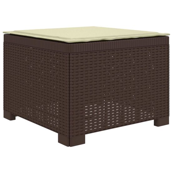 Canapé de jardin 1 place avec coussin look rotin pp marron