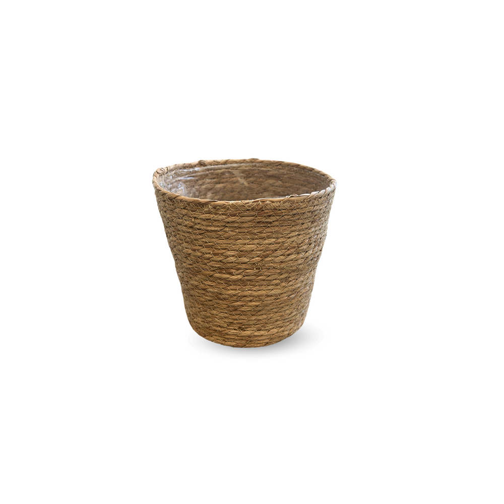 Cache pots ronds en jonc de mer naturel - osier - ⌀ 19 cm - ↕ 17 cm